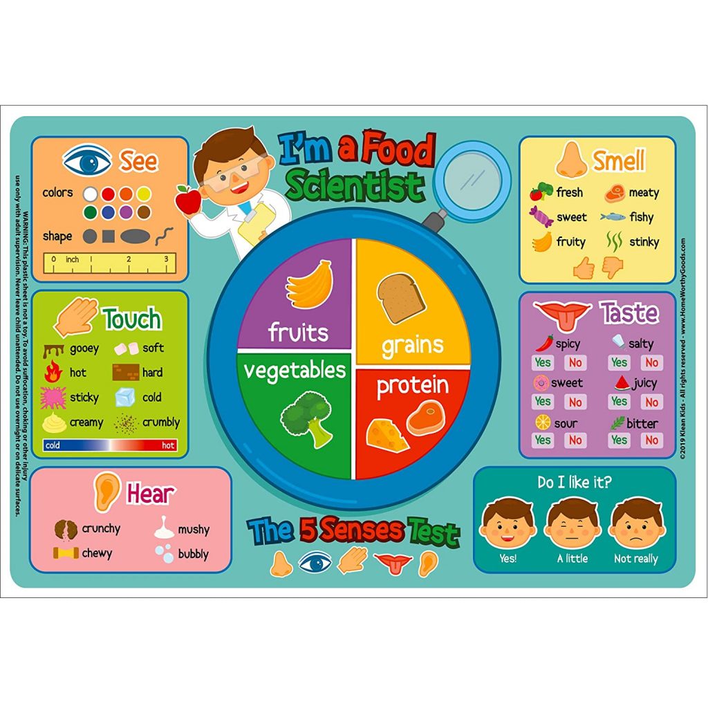 Food Scientist Disposable Placemats Educational Design for Toddlers